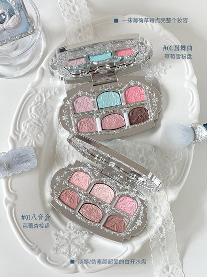 花知晓 雪花芭蕾 六色丝缎眼影盘