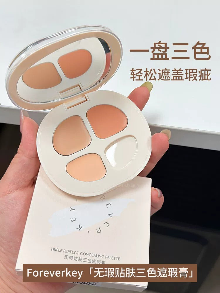 Foreverkey 三色遮瑕膏盘