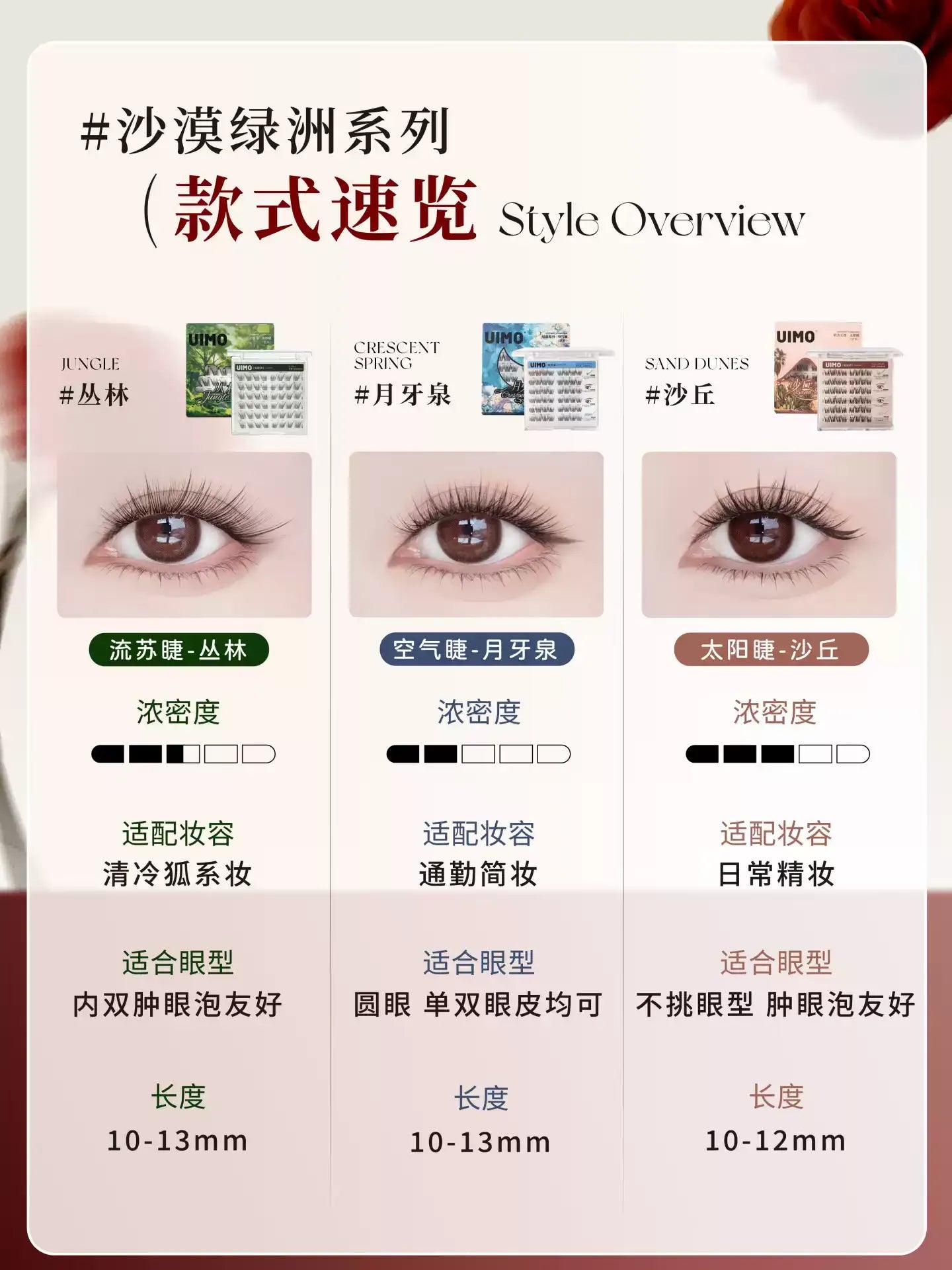 UIMO 无梗自然系列 免胶假睫毛-月牙泉/丛林/沙丘 - CHIHIRO COLLECTION